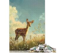 Puzzle di carta rettangolare ad incastro di precisione Golden Meadow Fawn, per adulti e bambini, 1000 pezzi (26x38 cm)