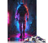 Puzzle di carta rettangolare ad incastro preciso del soldato cyberpunk per adulti e bambini, 1000 pezzi (75x50 cm)