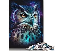 Puzzle di carta rettangolare Art Owl Galaxy Rompicapo per adulti e adolescenti, regali di Natale 1000 pezzi (75x50 cm)