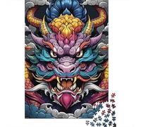 Puzzle di carta rettangolare con drago volante fantasy, rompicapo per adulti e adolescenti, regali di Natale, 300 pezzi (40x28 cm)