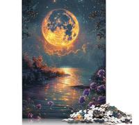 Puzzle di carta rettangolare con luna colorata, rompicapo per adulti e adolescenti, regali di Natale 1000 pezzi (75x50 cm)