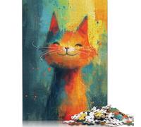 Puzzle di carta rettangolare con motivo astratto felino, per adulti e adolescenti, regalo di Natale, 1000 pezzi (75x50 cm)