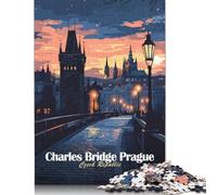 Puzzle di carta rettangolare con ponte Carlo a Praga, decorazione unica per la casa, per adulti, regali di Natale per la festa della mamma, 1000 pezzi (75x50 cm)