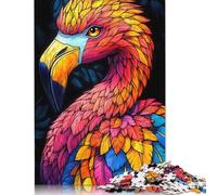 Puzzle di carta rettangolare con ritratto di fenicottero vibrante, divertente per tutta la famiglia, per bambini e adulti dai 12 anni in su, regalo di compleanno, 1000 pezzi (38x26 cm)