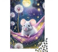 Puzzle di carta rettangolare con simpatici topi, preciso e ad incastro, per adulti e bambini, 1000 pezzi (75x50 cm)