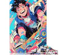Puzzle di carta rettangolare con skateboard, ideale per rilassarsi e sfidare gli altri, per bambini e bambine, regalo per la festa del papà, 1000 pezzi (26x38 cm)