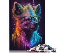 Puzzle di carta rettangolare "Le iene indossano gli occhiali", giocattolo per sfida di relax, per bambini o bambine, regali di Halloween, 1000 pezzi (75x50 cm)