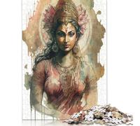 Puzzle di carta rettangolare per bambini e adulti dai 12 anni in su, tema: Dio Lakshmi, induismo, divertimento per tutta la famiglia, regalo di compleanno, 1000 pezzi (75x50 cm)