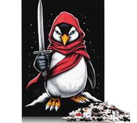 Puzzle di carta rettangolare "Pinguino Guerriero", per bambini adulti, regali di Natale, 1000 pezzi (75x50 cm)