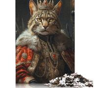Puzzle di carta rettangolare "Savannah Cat King", per bambini e bambine, 1000 pezzi (75x50 cm)