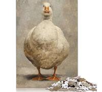 Puzzle di carta rettangolare "Serious White Fat Duck", giocattoli di decompressione per bambini e adulti dai 12 anni in su, regali di Natale, 1000 pezzi (75x50 cm)