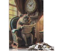 Puzzle di carta rettangolare "Topolino legge il giornale", giocattolo per sfida di relax, per bambini e bambine, regali per la festa del papà, 1000 pezzi (26x38 cm)