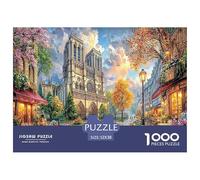 Puzzle di carta riciclata da 1000 pezzi con paesaggio urbano: scena della cattedrale di Notre Dame per adulti dai 14 ai 99 anni, decorazione per la casa e regalo, 52x38 cm/1000 pezzi