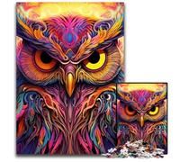 Puzzle di cartone a forma di gufo rosa da 1000 pezzi per adulti, ideale come decorazione fai da te e come regalo rompicapo, 26X38CM/10,23x14,96 pollici.