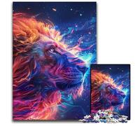 Puzzle di cartone a forma di leone da 1000 pezzi per adulti, design intricato per adolescenti, decorazioni fai da te e divertimento che stimola il cervello, 26X38CM/10,23x14,96 pollici.