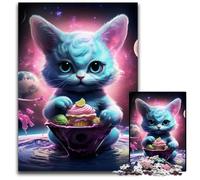 Puzzle di cartone "Cat Jigsaw" da 1000 pezzi per adulti,motivo: "Magic Art Cat Jigsaw Puzzle",attività divertenti da fare a casa,regalo di compleanno,regali da viaggio,26X38CM/10,23x14,96 pollici.