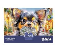 Puzzle di cartone Chihuahua da 1000 pezzi, finitura opaca, con sguardo al mercato della frutta, per principianti, per adolescenti, attività nei giorni di pioggia, hobby, 70x50 cm/1000 pezzi