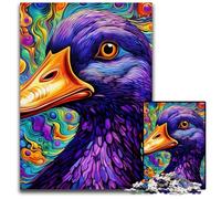Puzzle di cartone colorato a forma di anatra viola da 1000 pezzi per adulti, rompicapo impegnativo per adolescenti, divertente serata di giochi in famiglia 26X38CM/10,23x14,96 pollici