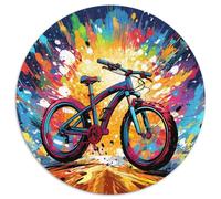 Puzzle di cartone colorato a forma di bicicletta, 1000 pezzi, per adulti, rompicapo impegnativo per adolescenti, divertimento in famiglia, regalo fai da te per la casa 67,5x67,5 cm
