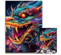 Puzzle di cartone colorato a forma di drago, 1000 pezzi per adulti, rompicapo impegnativo per adolescenti, divertente serata di giochi in famiglia, 26X38CM/10,23x14,96 pollici.
