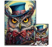Puzzle di cartone colorato a forma di gufo da 1000 pezzi per adulti, ideale come decorazione fai da te e come regalo rompicapo, 26X38CM/10,23x14,96 pollici.