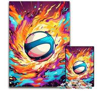 Puzzle di cartone colorato da 1000 pezzi per adulti a tema pallavolo, rompicapo impegnativo per adolescenti, divertente serata di giochi in famiglia, 26X38CM/10,23x14,96 pollici.