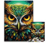 Puzzle di cartone da 1000 pezzi a forma di gufo colorato, per adulti, adolescenti e ragazzi, ideale come regalo di compleanno e di festa, 26X38CM/10,23x14,96 pollici.