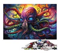 Puzzle di cartone da 1000 pezzi a forma di mostro di polpo colorato per adulti, adolescenti e ragazzi, ideale come regalo di compleanno e di festa, 26X38CM/10,23x14,96 pollici.