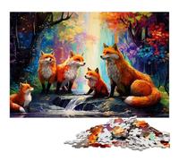 Puzzle di cartone da 1000 pezzi a forma di volpe, per adulti, rompicapo impegnativo, giocattolo rilassante per adolescenti, 26X38CM/10,23x14,96 pollici