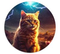 Puzzle di cartone da 1000 pezzi "Gatto seduto su Marte", regalo perfetto per la festa della mamma, compleanni e Natale (67,5x67,5cm)