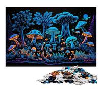 Puzzle di cartone da 1000 pezzi per adulti con funghi magici, per decorazioni per la casa, allenamento del cervello e regali per le feste, 26X38CM/10,23x14,96 pollici.