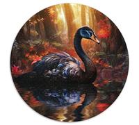 Puzzle di cartone da 1000 pezzi raffigurante un cigno in stile psichedelico Regalo perfetto per la festa della mamma, compleanni e Natale (67,5x67,5cm)