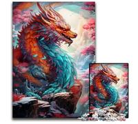 Puzzle di cartone da 1000 pezzi raffigurante un drago cinese, per adulti, dal design intricato per adolescenti, decorazioni fai da te e divertimento che stimola la mente, 26X38CM/10,23x14,96 pollici.