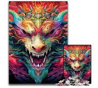 Puzzle di cartone da 1000 pezzi raffigurante un drago colorato, per adulti, adolescenti e ragazzi, ideale come regalo di compleanno e di festa, 26X38CM/10,23x14,96 pollici.