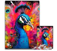 Puzzle di cartone da 1000 pezzi raffiguranti graffiti di pavoni, per adulti, ideali per adolescenti e collezionisti, regalo da viaggio, attività per famiglie, 26X38CM/10,23x14,96 pollici.