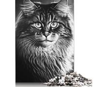 Puzzle di cartone di alta qualità con gatto dalla faccia nera, divertente, per bambini e bambine, regalo di Natale, 1000 pezzi (26x38 cm)