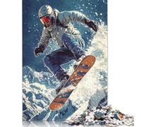 Puzzle di cartone di alta qualità, giocattolo educativo, per adulti e bambini, con snowboarder in volo, 1000 pezzi (75x50 cm)