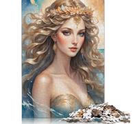 Puzzle di cartone di alta qualità, gioco educativo, ritratto della dea dorata, per bambini adulti, regalo di Natale, 1000 pezzi (26x38 cm)