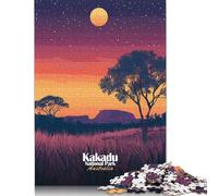 Puzzle di cartone di alta qualità per bambini adulti, gioco educativo, giocattolo educativo del tramonto del Parco Nazionale Kakadu, regalo di Natale 1000 pezzi (75x50 cm)