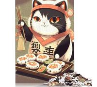 Puzzle di cartone di alta qualità "Suggestion Cat Chef Japan" per bambini e bambine, regalo di Natale, 1000 pezzi (26x38 cm)