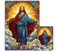 Puzzle di cartone "Gesù nel cielo" da 1000 pezzi per adulti, ideale come decorazione fai da te e come regalo rompicapo, 26X38CM/10,23x14,96 pollici.