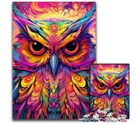Puzzle di cartone "Gufo rosa" da 1000 pezzi per adulti, regalo perfetto per l'arredamento della casa e per il divertimento delle feste, 26X38CM/10,23x14,96 pollici.