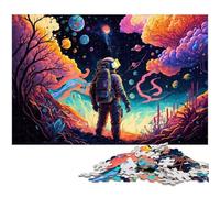 Puzzle di cartone per adulti, 1000 pezzi, a tema astronauta, rompicapo impegnativo per adolescenti, divertente serata di giochi in famiglia, 26X38CM/10,23x14,96 pollici.