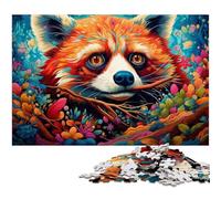 Puzzle di cartone per adulti, 1000 pezzi, motivo: panda rosso, perfetto per la casa o l'ufficio, ideale come regalo di Natale 26X38CM/10,23x14,96 pollici.