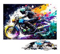 Puzzle di cartone per adulti a forma di motocicletta, 1000 pezzi, puzzle impegnativi per adolescenti, divertente serata di giochi in famiglia, 26X38CM/10,23x14,96 pollici.