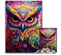 Puzzle di cartone per adulti con gufo rosa da 1000 pezzi, perfetto per la casa o l'ufficio, regalo di Natale ideale 26X38CM/10,23x14,96 pollici