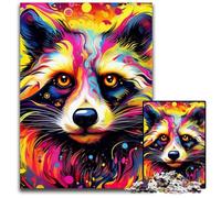 Puzzle di cartone per adulti con procione rosa, 1000 pezzi, perfetto per la casa o l'ufficio, regalo di Natale ideale 26X38CM/10,23x14,96 pollici