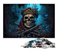 Puzzle di cartone per adulti con scheletro pirata, 1000 pezzi, perfetto per la casa o l'ufficio, regalo di Natale ideale 26X38CM/10,23x14,96 pollici