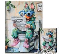 Puzzle di cartone per adulti Elephant Go Toilet 1000 pezzi, perfetto per la casa o l'ufficio, ideale come regalo di Natale 26X38CM/10,23x14,96 pollici