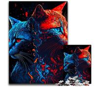Puzzle di cartone per adulti "Gatti opposti" da 1000 pezzi, attività per famiglie, decorazioni fai da te per la casa, regalo di Natale 26X38CM/10,23x14,96 pollici